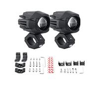 Riloer 1 paire de phares LED universels avec supports de montage pour moto, VTT, feux antibrouillard, feux auxiliaires, éclairage blanc/ambre