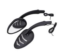 Riloer 1 paire de rétroviseurs modifiés pour moto avec clignotants à LED, Rétroviseurs latéraux en noir avec clignotant LED ambre Compatible avec Harley-Davidson Dyna Super Glide FXD 1997-2010