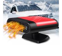 Riloer 12V 150W 10A Chauffage de voiture portable， dégivreur de voiture désembuage pour pare-brise 12V chauffage de voiture 360 ° rotatif 150W ventilateur de voiture portable avec support à ventouse