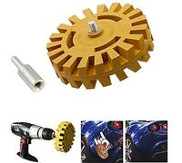 Riloer 25mm Roue en Caoutchouc à Disque de dégommage pneumatique, Stripe Removal Decal Removal Wheel Cannelée Toffee Caramel Drill - Heavy Duty