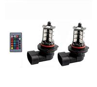 Riloer 2pcs 12V 9005 LED RGB voiture Fog Lights Ampoules, Universal Multri Color Fog Lamps Parking Lighting DRL Feux de recul Ampoules Remplacement avec télécommande