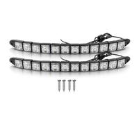 Riloer 2pcs 12V Bandes de Feux Diurnes à LED pour Voiture, Blanc Éclairage Universel DRL Bandes de Feux de Brouillard Avant, Imperméable Antichoc Crash-proof Super Lumineux