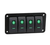 Riloer 3/4/5/6/8 Tableau de commutation de gang, Panneau de commutateur ROCKER DC12V / 24V 240W, Auto RV Yacht Modified 12-24V Universal-Aluminim-Panel Switch