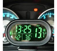Riloer 3 en 1 voiture numérique LED électronique LCD horloge thermomètre voltmètre