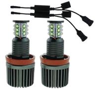 Riloer Angel Eyes Light Ampoules LED pour voiture Halo Ring Marker, 6000K 2200LM Phares Halo, 2 pièces Feux antibrouillard ronds Angel Eyes Lumière blanche Compatible avec BMW E87 E92 E88