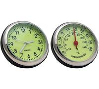 Riloer Clip/Stick-on Car Thermometer Automotive Digital Luminous Quartz Clock Monitor, 4 * 4 * 4cm(1.57 * 1.57 * 1.57in)