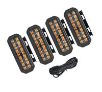 Riloer Feu de calandre avant LED ambre avec faisceau de câblage et fusible 1 à 4 LED pour grille avant compatible avec véhicules tout-terrain ou pick-up