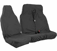Riloer Housse de siège avant pour animal de compagnie - Noire - Envers antidérapant avec ancrages - Matelassée, rembourrée et durable - Pour voitures, camions et SUV