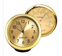 Riloer Kit de thermomètre de voiture, thermomètre électronique lumineux pour voiture, horloge à quartz avec rétro-éclairage pour tableau de bord de voiture avec surface miroir en verre, mini