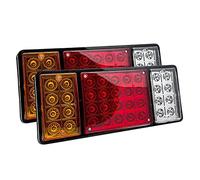 Riloer Lot de 2 feux arrière LED 12V pour voiture, feux stop arrière étanches, feux de recul, feux de freinage, universels pour voiture, camion, van, remorque, camion, caravane