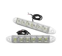 Riloer Lot de 2 feux de circulation diurne 6 LED haute puissance, feux de route universels brouillard lumière de bande de voiture blanche à DRL conduisant des feux de jour antibrouillard