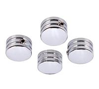Riloer Lot de 4 cache-boulons de tête compatibles avec Ha-rley-Da-vidson tous les modèles Twin Cam - Convient pour les modèles Big Twin 1340 Evo et Sportster - Chrome