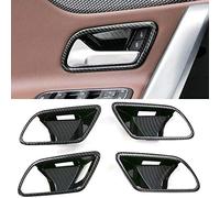 Riloer Lot de 4 enjoliveurs de poignée de porte intérieure pour Mer-cedes-Be-nz Classe A W177 2019-2021, Classe CLA C118 2020+, fibre de carbone/chrome