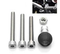 Riloer Motorcycle Fork Stem Ball Base Motorcycle Handlebar Clamp Ball with M8 Screws for RAM Mount