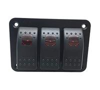 Riloer Panneau de commutation combiné 3/4/5/6/8 Gang, 12 V / 24 V avec autocollant d’interrupteur à bascule à levier modifié et lumière LED, universel pour bateau, voiture, caravane, camping-car