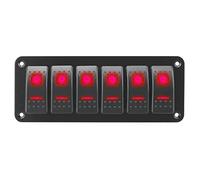 Riloer Panneau de commutation combiné 3/4/5/6/8 Gang, 12 V / 24 V avec autocollant d’interrupteur à bascule à levier modifié et lumière LED, universel pour bateau, voiture, caravane, camping-car