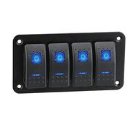 Riloer Panneau de commutation combiné 3/4/5/6/8 Gang, 12 V / 24 V avec autocollant d’interrupteur à bascule à levier modifié et lumière LED, universel pour bateau, voiture, caravane, camping-car