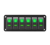 Riloer Panneau de commutation combiné 3/4/5/6/8 Gang, 12 V / 24 V avec autocollant d’interrupteur à bascule à levier modifié et lumière LED, universel pour bateau, voiture, caravane, camping-car