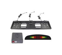 Riloer Radar de recul 12V, Cadre de Plaque d'immatriculation européenne avec 3 capteurs, ABS Noir