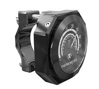 Riloer Thermomètre guidon, indicateur de température en alliage lumineux étanche, thermomètre moto en alliage compatible Yamaha Kawasaki, noir