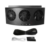 Riloer Ventilateur de voiture à énergie solaire, ventilateur d'air d'été de mini refroidisseur de refroidissement automatique, ventilateur d'échappement de voiture avec trois sorties d'air, noir