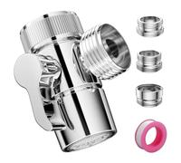 Riloventa Douchette Composants de Douche, Robinet Wc 3 Voies Soupape, Vanne de Dérivation, Valve de Inverseur Diverter, Adaptateur Universels, pour Salle de Bain, Cuisine, Lave-Linge, Évier