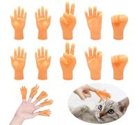 Riloventa Ensemble de 18 Pièces Set de Marionnettes à Doigt Petites Mains, Petites Mains à Doigts, Mini Mains pour Chats, Main Caoutchouc, Jouets pour Les Doigt, Tiny Hands, pour Des Activités à Thème