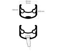Ryde Jante Andra 30 28" (622 x 19C) aluminium 36 trous 14G fond noir