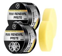 Rim Renewal Paste Wheel Polish For Alloy Scratch Repair (Black*2Pcs,50g)