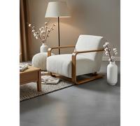 Rima - fauteuil en bois massif chêne et en lin