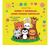RIMAS Y ANIMALES, ¡PARA PEQUES GENIALES!: Para colorear, jugar y aprender. Para niños de 2 a 6 años. Formas simples y grandes y primeras palabras para pintar.