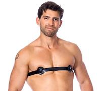 Rimba 7350 Ecrase Tétons avec Piquants à l'Intérieur pour Homme en Cuir Noir Taille Réglable