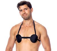 Rimba 7351 Ecrase Tétons avec Piquants à l'Intérieur pour Homme en Cuir Noir Taille Réglable