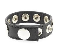 Rimba Bondage Play Anneau avec rivets pour homme Noir One Size