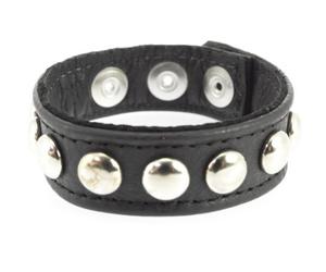 Rimba Bondage Play Anneau avec rivets pour homme Noir One Size