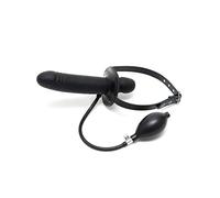 Rimba Bondage Play Bâillon gonflable avec pompe Noir One Size