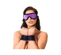 Rimba Bondage Play Manille articulée avec masque Noir/Violet One Size