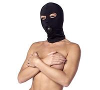 Rimba Bondage Play Masque à tête élastique avec bâillon Noir Ø 45 mm