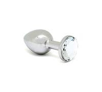 Rimba Bondage Play Petit avec Plug Anal en Cristal Argent Ø 3 x 7,3 cm