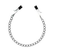 Rimba Bondage Play Pinces à seins avec chaînette pour femme Noir/Argent One Size