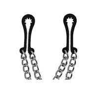 Rimba Bondage Play Pinces à seins avec décoration chaînettes doubles pour femme Noir One Size