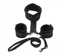 Rimba Bondage Play Soft Bondage Collier avec menottes Noir One Size