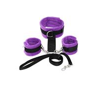 Rimba Bondage Play Soft Bondage Collier avec menottes Noir/Violet One Size