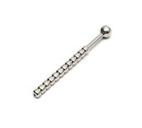 Rimba Bondage Play Urétral creux nervuré | Bouchon de courbure urinaire Argent Ø 1 x 13.7 cm