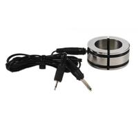 Rimba Électro Sex Scrotum stretcher/Cockring, bipolaire massif Argent 3,4 cm