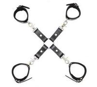 Rimba Hogtie Combinaison Menottes Complète en Cuir Noir Taille Réglable