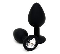 Rimba Latex Play Buttplug Duo Set Noir Ø 2.8 x 7.2/Ø 3.8 x 8 cm