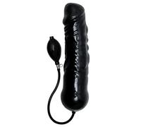 Rimba Latex Play Gode XXL gonflable en forme de pénis avec âme massive Noir Ø 7.5 x 34 cm