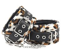 Rimba Menottes de cheville avec mousquetons Noir/Imprimé Léopard One Size