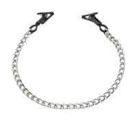 Rimba Pinces à tétons avec chaîne Pinces pour mamelon Noir/Argent 35 cm